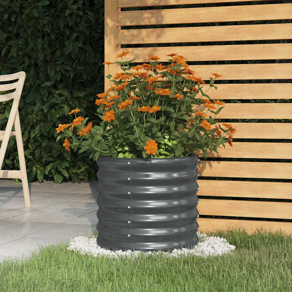 Vaso Giardino Acciaio Zincato 40x40x36cm Antracite