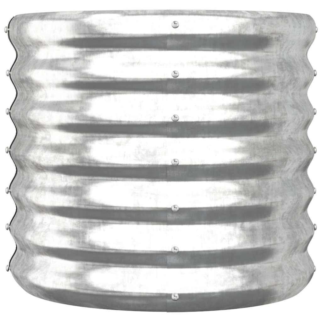 Vaso Giardino Acciaio Zincato 40x40x36 cm Argento