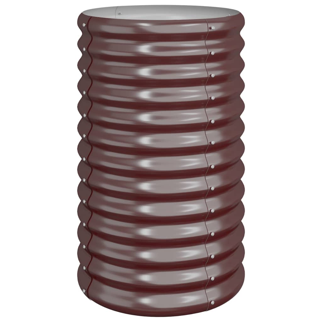 Vaso Giardino Acciaio Zincato 40x40x68 cm Marrone