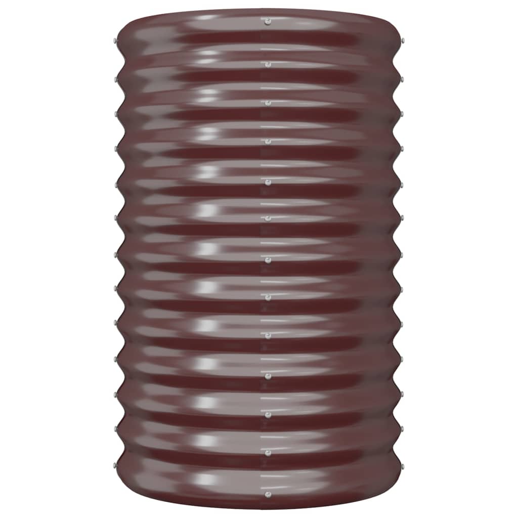 Vaso Giardino Acciaio Zincato 40x40x68 cm Marrone