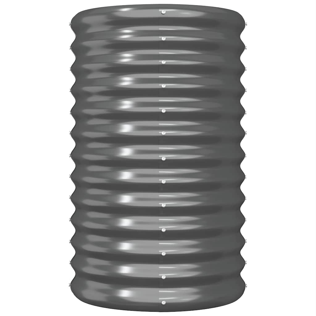 Vaso Giardino Acciaio Zincato 40x40x68 cm Antracite
