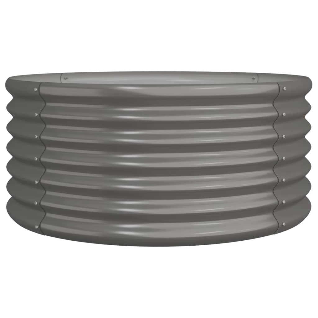 Vaso da Giardino Acciaio Zincato 80x80x36cm Grigio