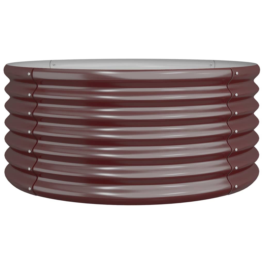 Vaso Giardino Acciaio Zincato 80x80x36 cm Marrone