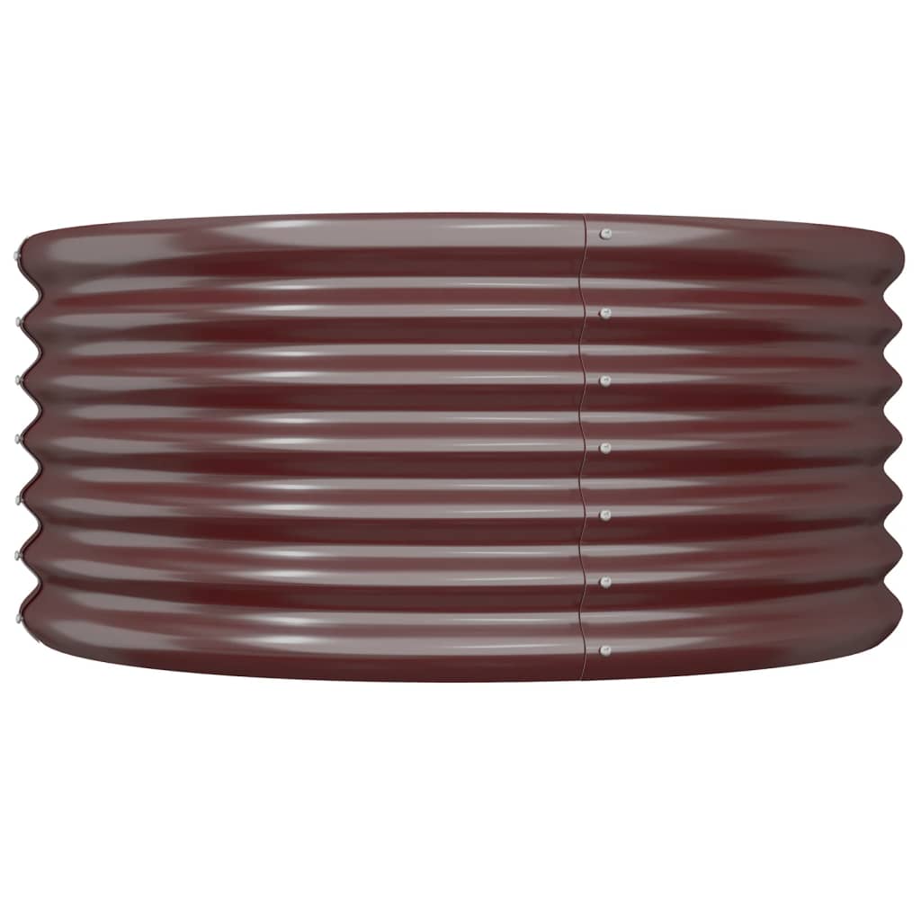 Vaso Giardino Acciaio Zincato 80x80x36 cm Marrone