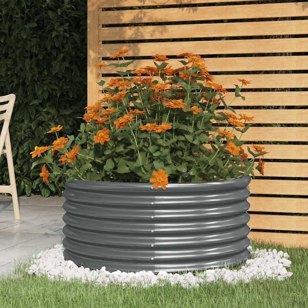 Vaso Giardino Acciaio Zincato 80x80x36cm Antracite