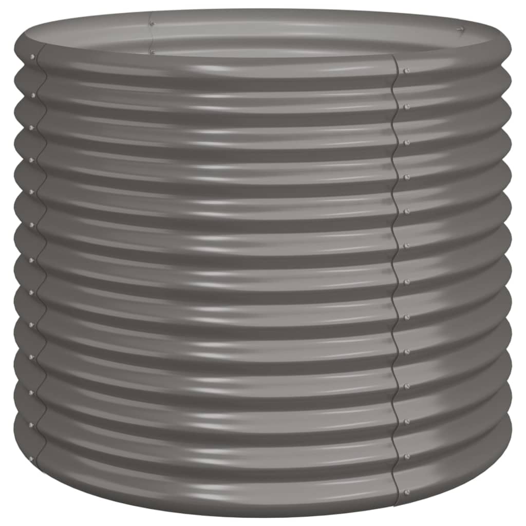 Vaso da Giardino Acciaio Zincato 80x80x68cm Grigio