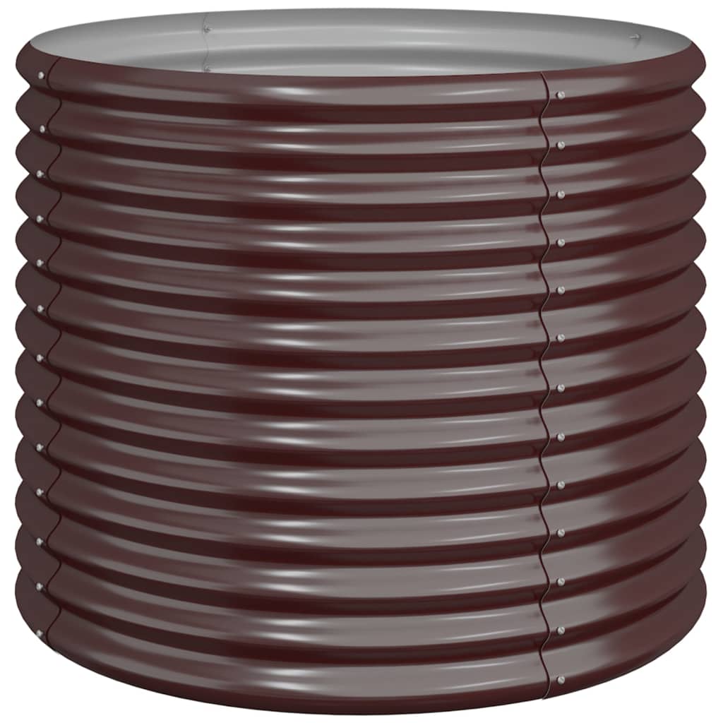 Vaso Giardino Acciaio Zincato 80x80x68 cm Marrone