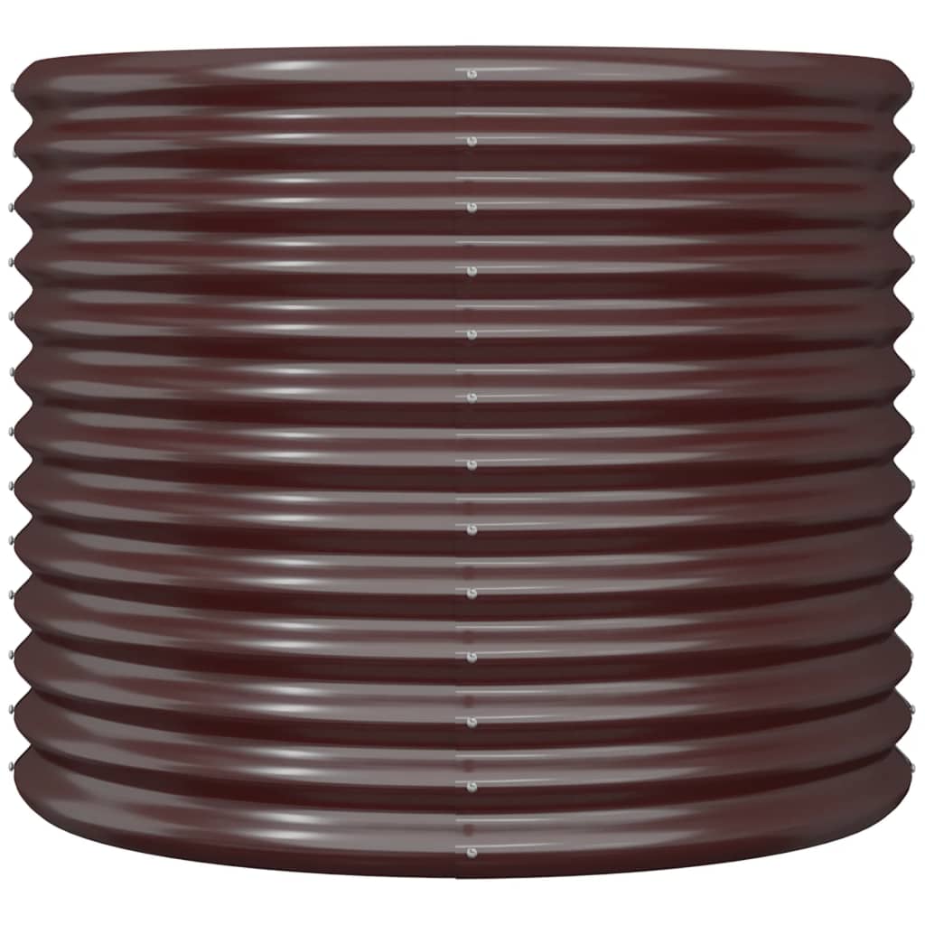 Vaso Giardino Acciaio Zincato 80x80x68 cm Marrone