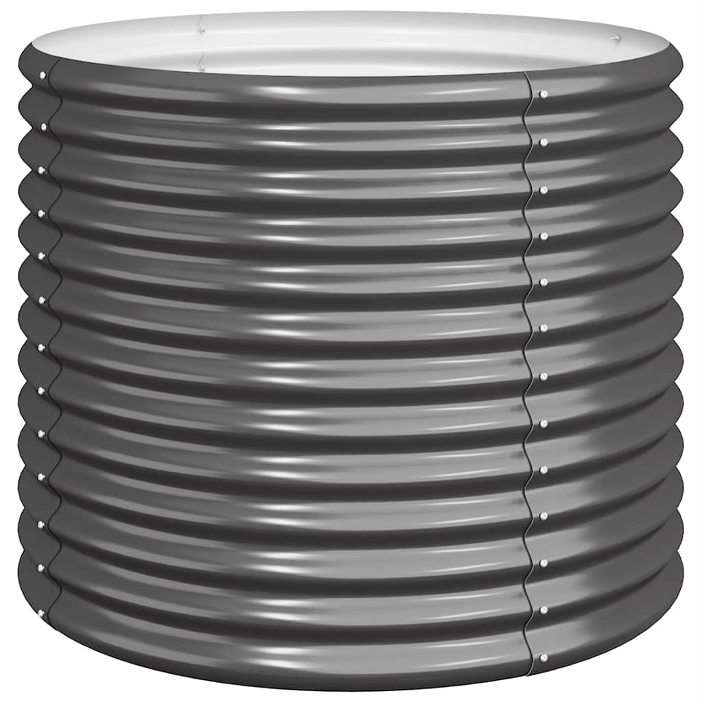 Vaso Giardino Acciaio Zincato 80x80x68 cm Antracite