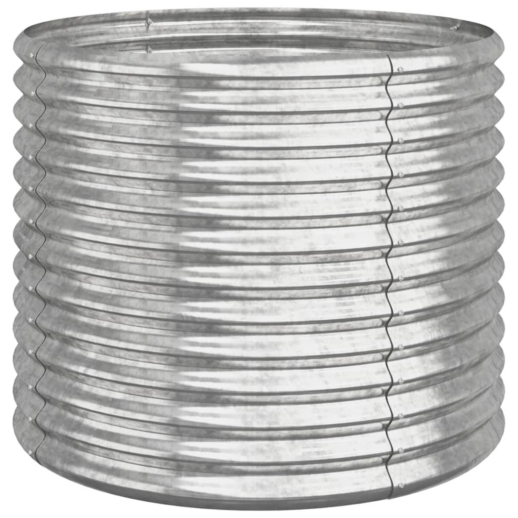 Vaso Giardino Acciaio Zincato 80x80x68 cm Argento