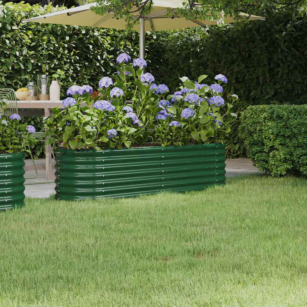 Letto Giardino Acciaio Zincato 152x40x36 cm Verde