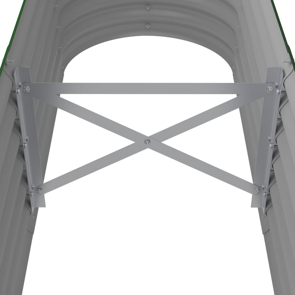 Letto Giardino Acciaio Zincato 152x40x36 cm Verde