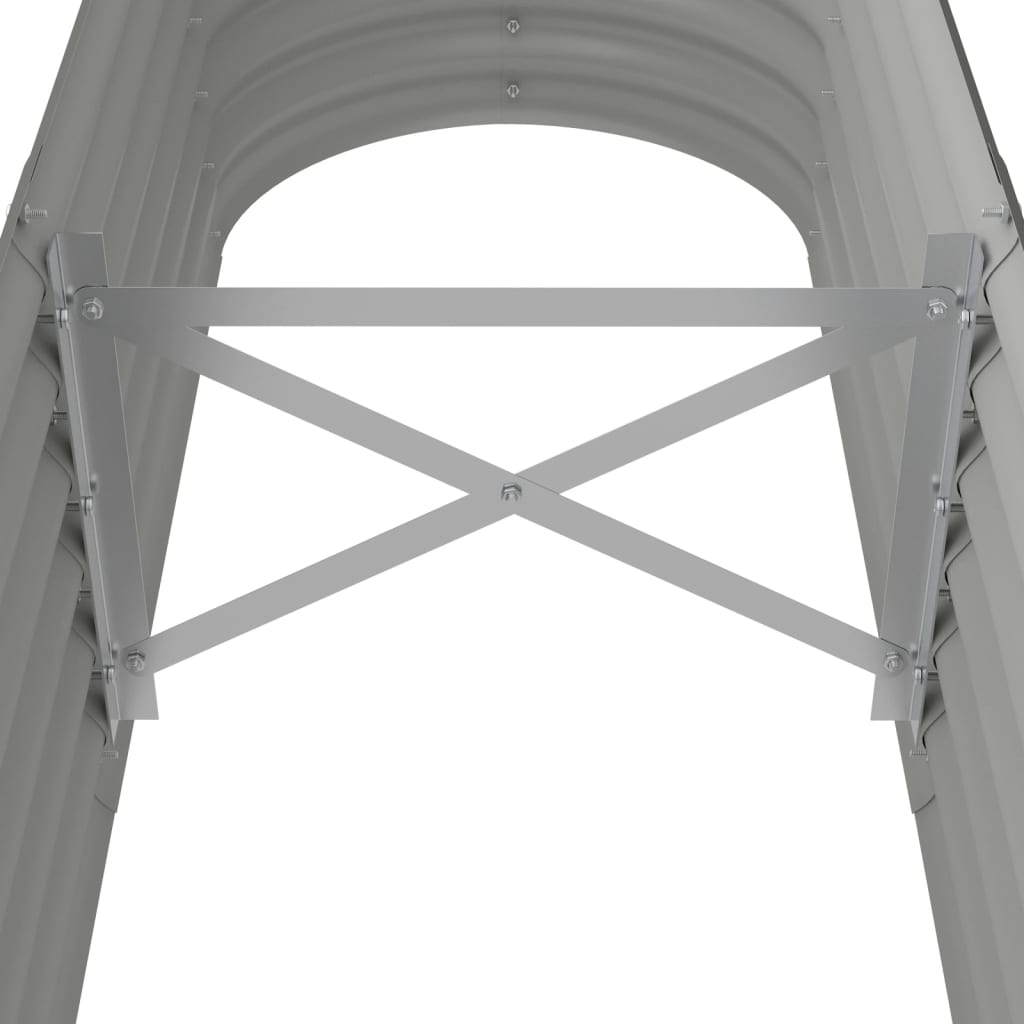 Letto Giardino Acciaio Zincato 152x40x36 cm Grigio