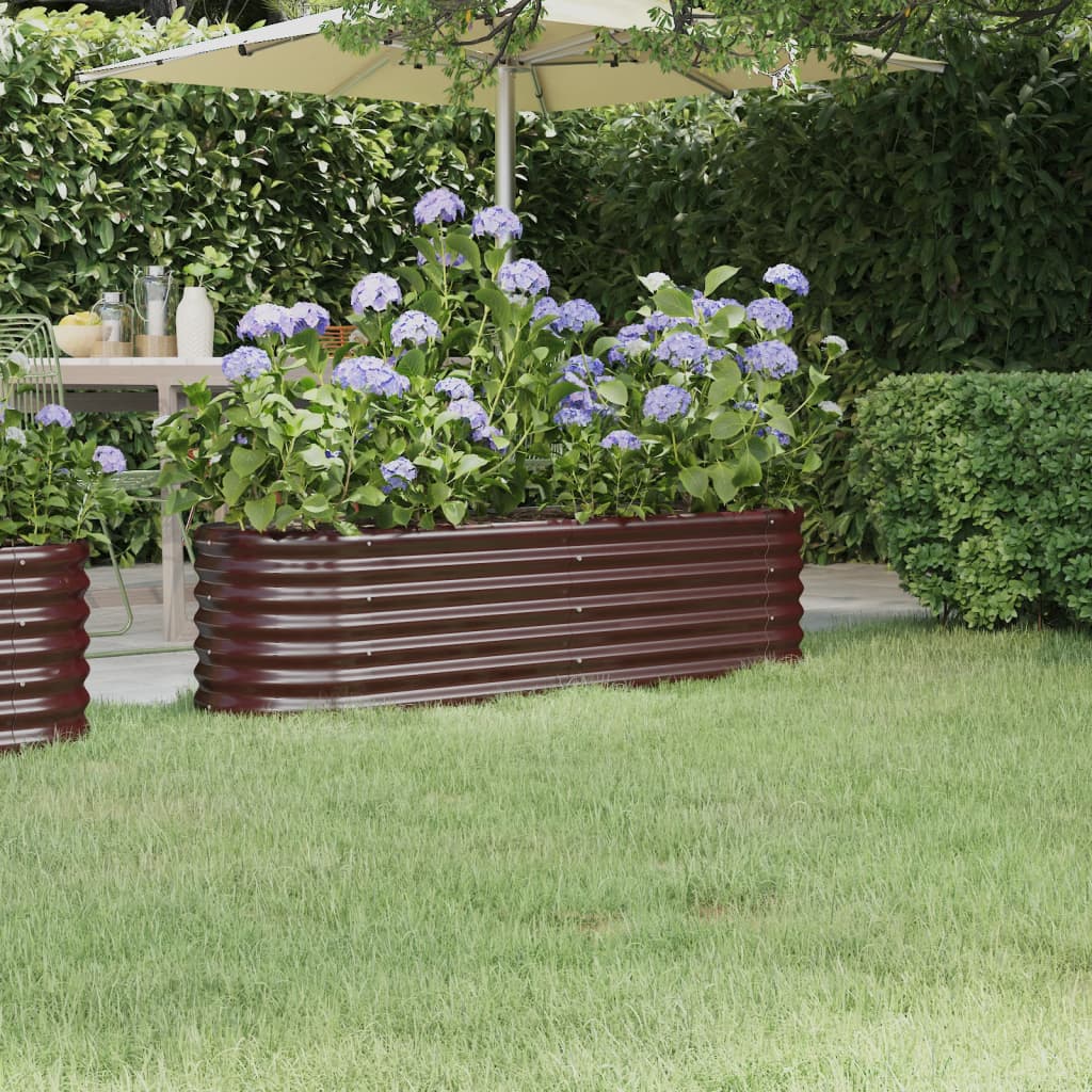 Letto Giardino Acciaio Zincato 152x40x36cm Marrone