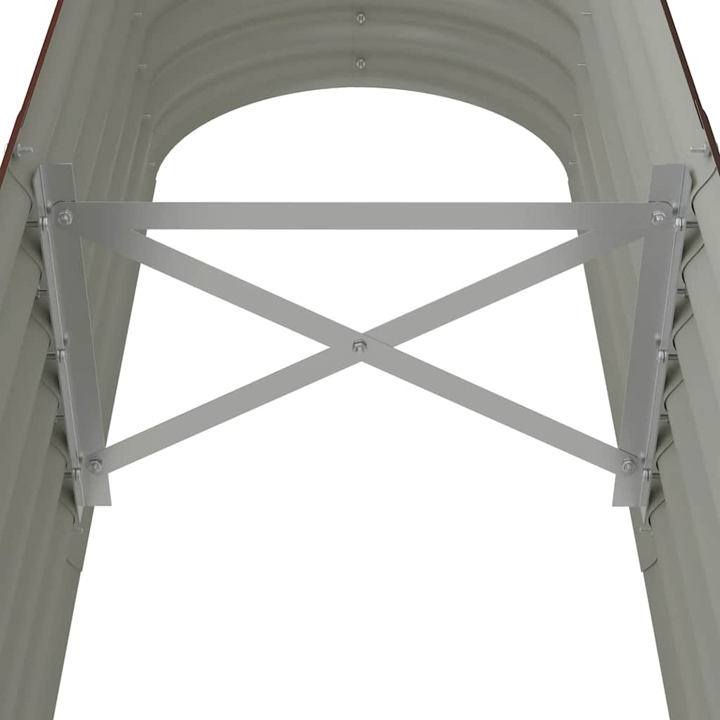 Letto Giardino Acciaio Zincato 152x40x36cm Marrone