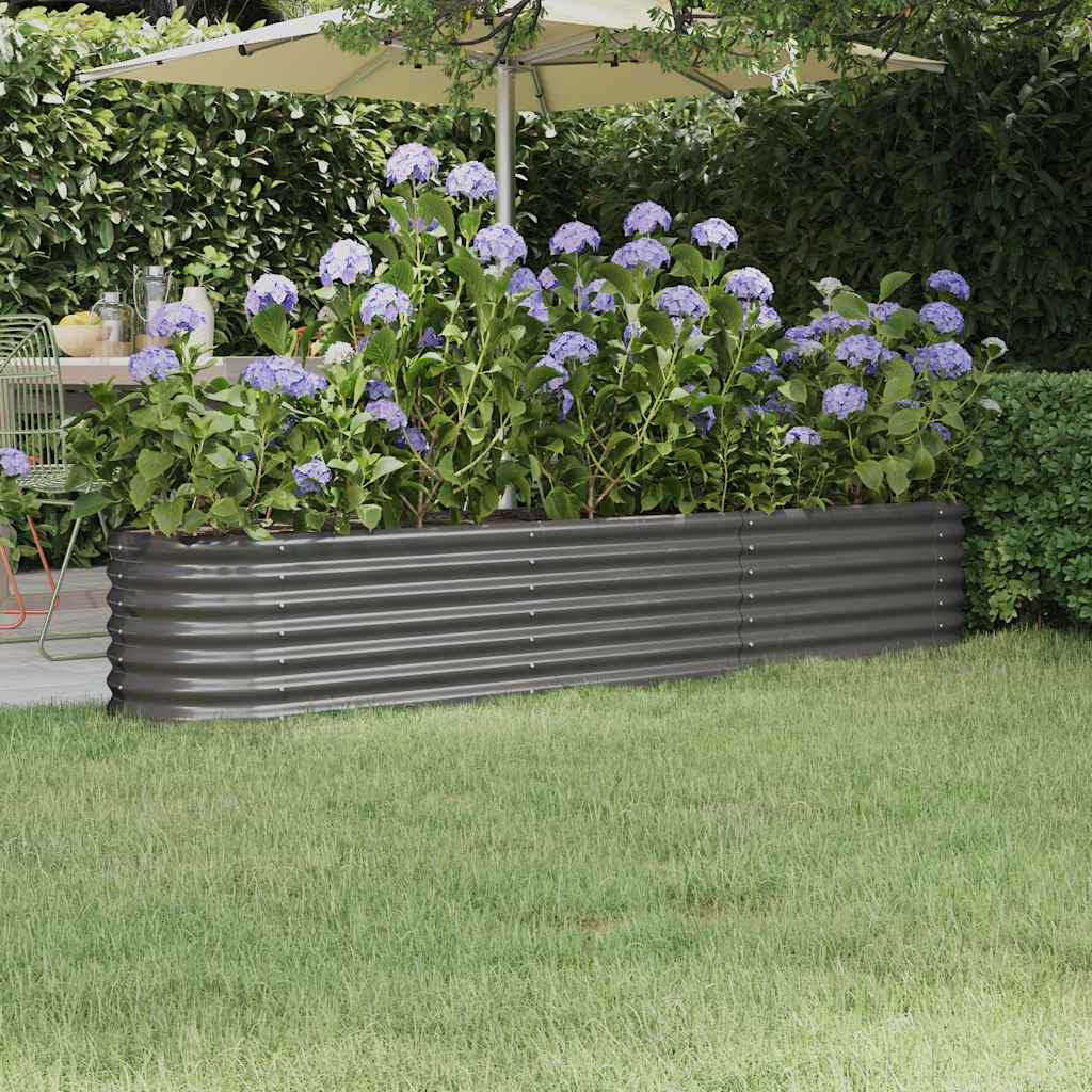 Letto Giardino Acciaio Zincato 224x40x36 cm Grigio