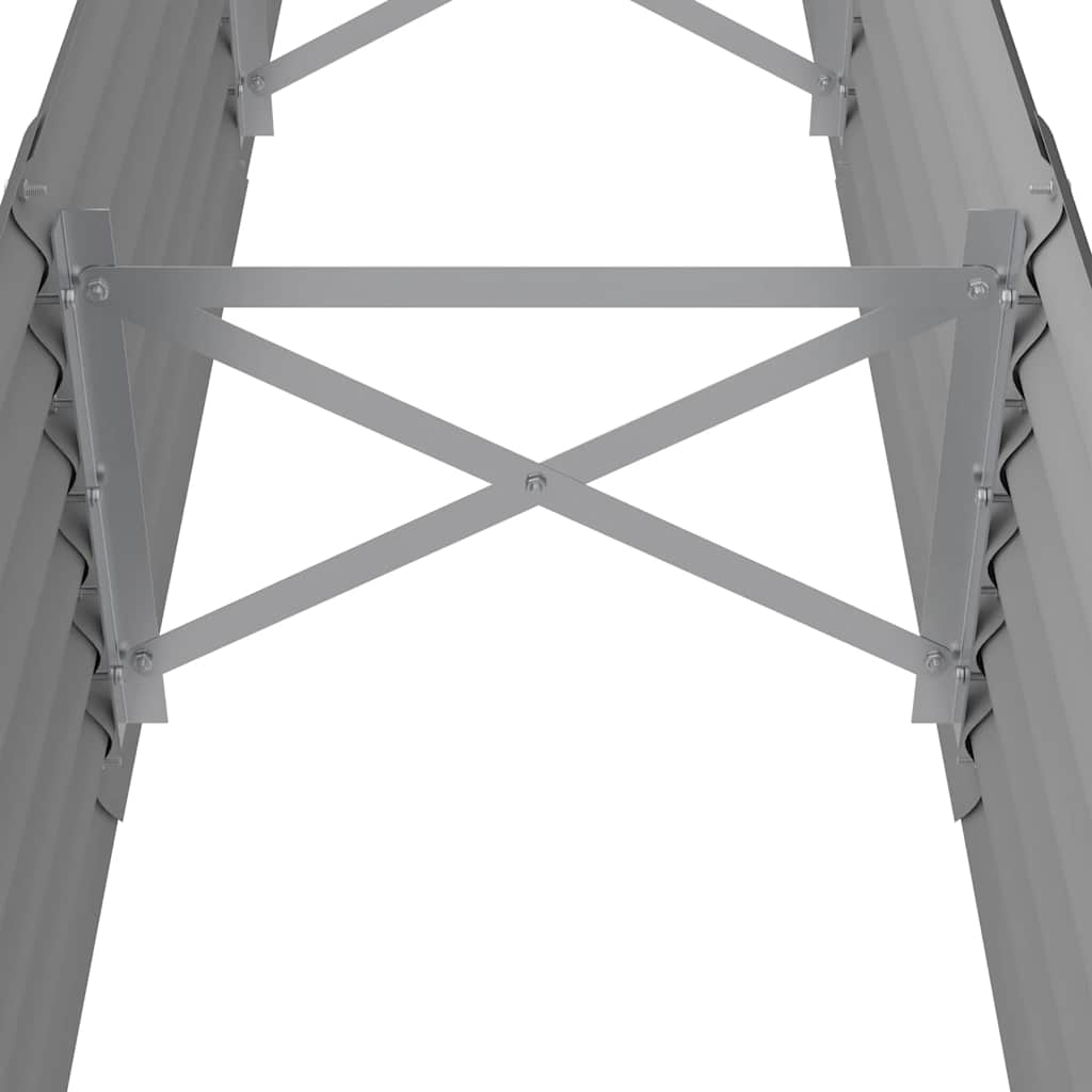 Letto Giardino Acciaio Zincato 224x40x36 cm Grigio