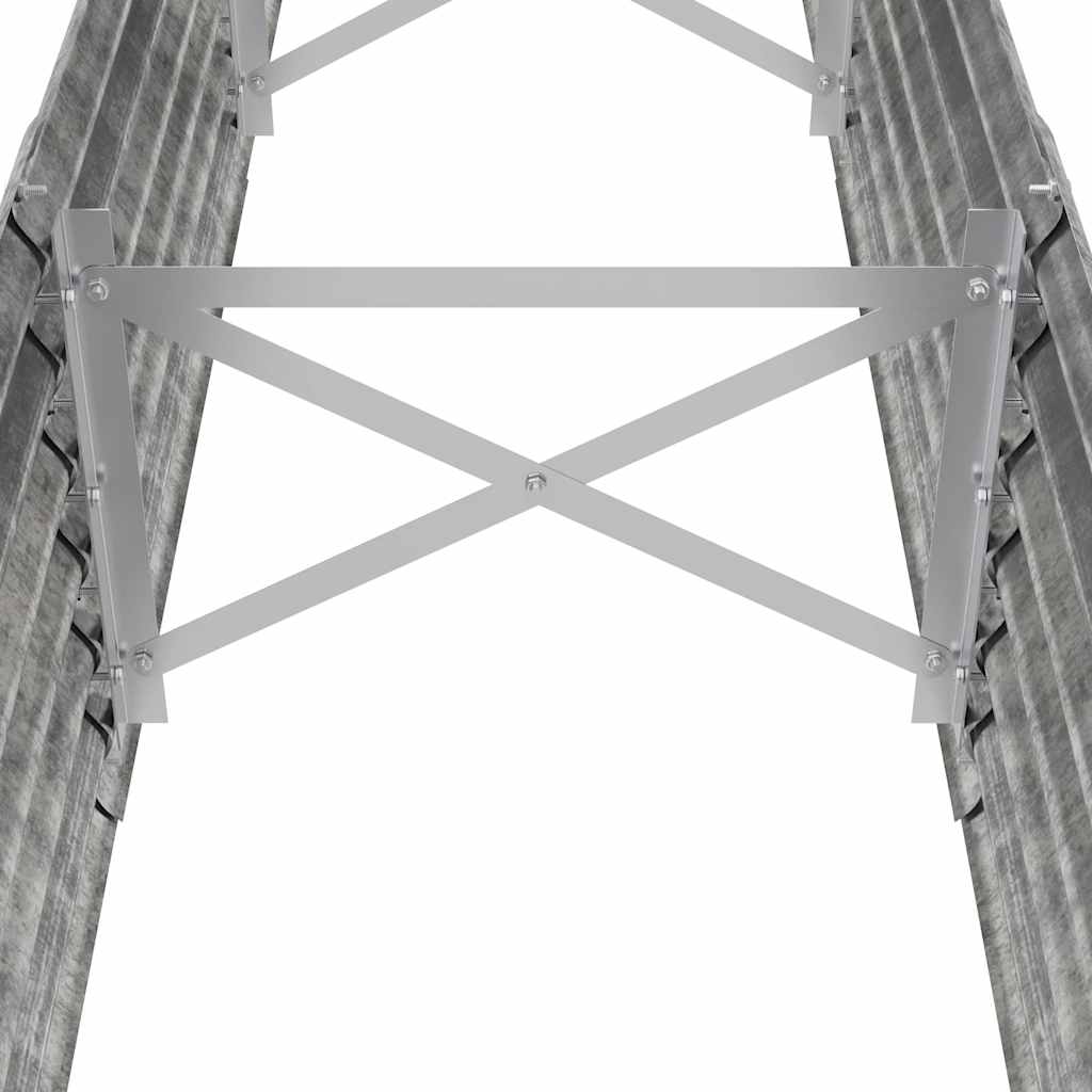 Letto Giardino Acciaio Zincato 224x40x36cm Argento