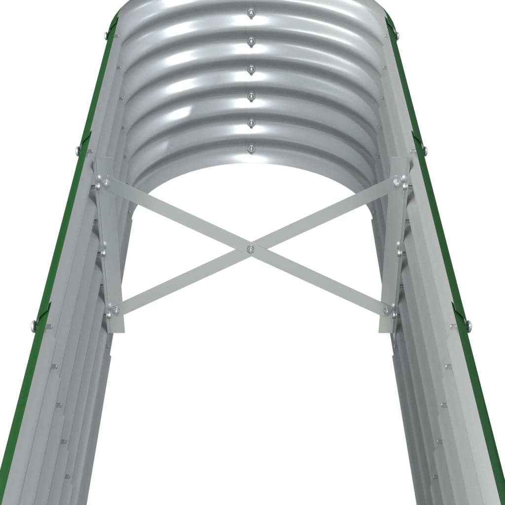 Letto Giardino Acciaio Zincato 224x40x36 cm Verde
