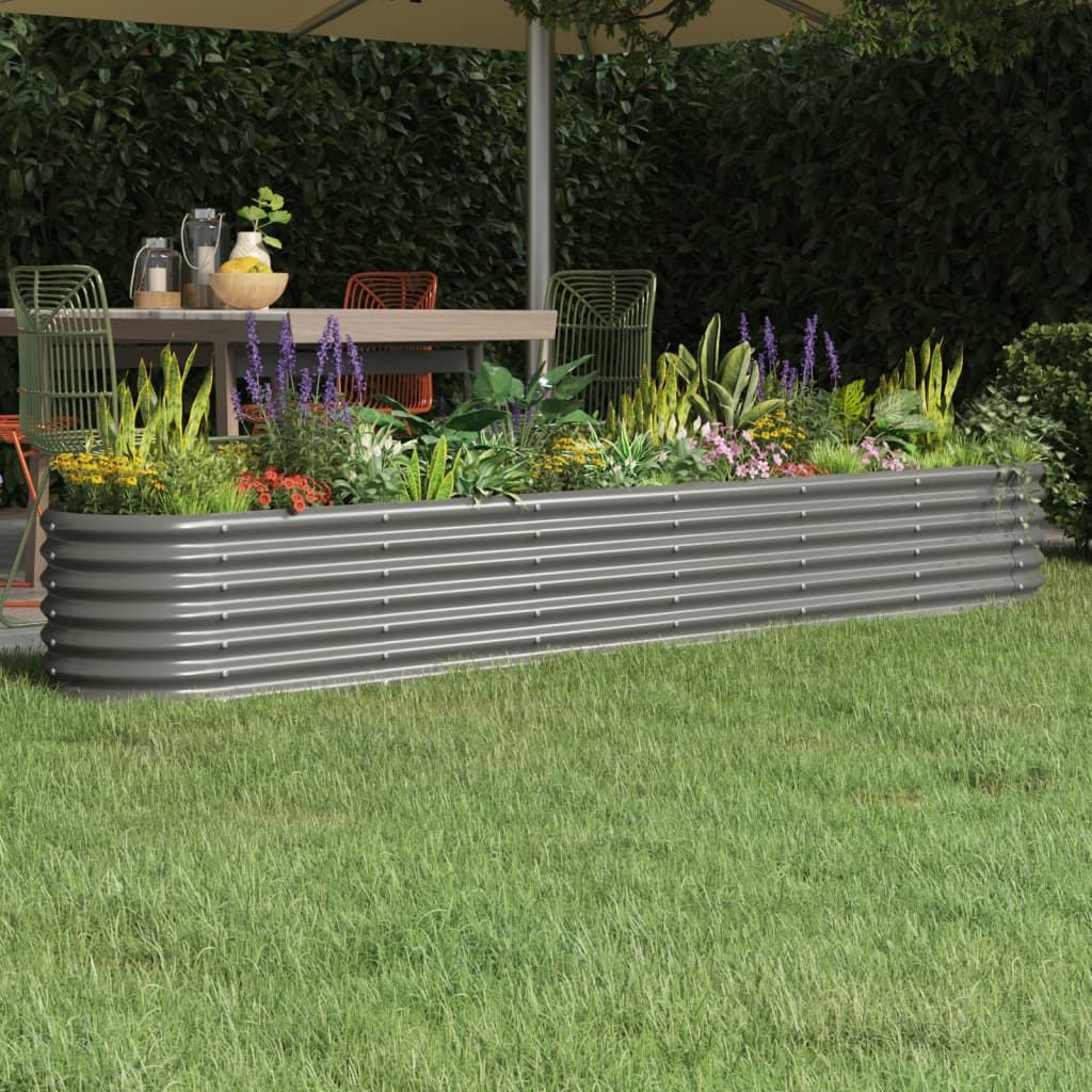 Letto Giardino Acciaio Zincato 224x40x36 cm Grigio