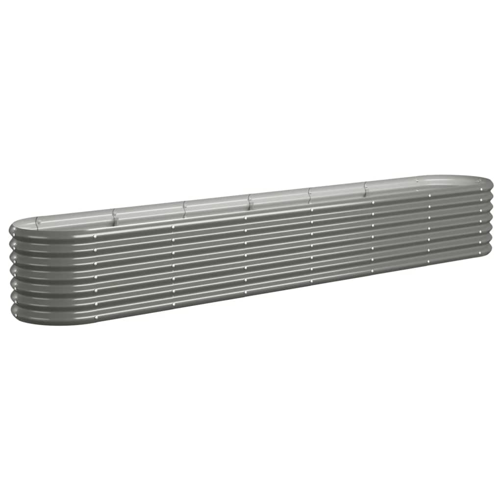 Letto Giardino Acciaio Zincato 224x40x36 cm Grigio