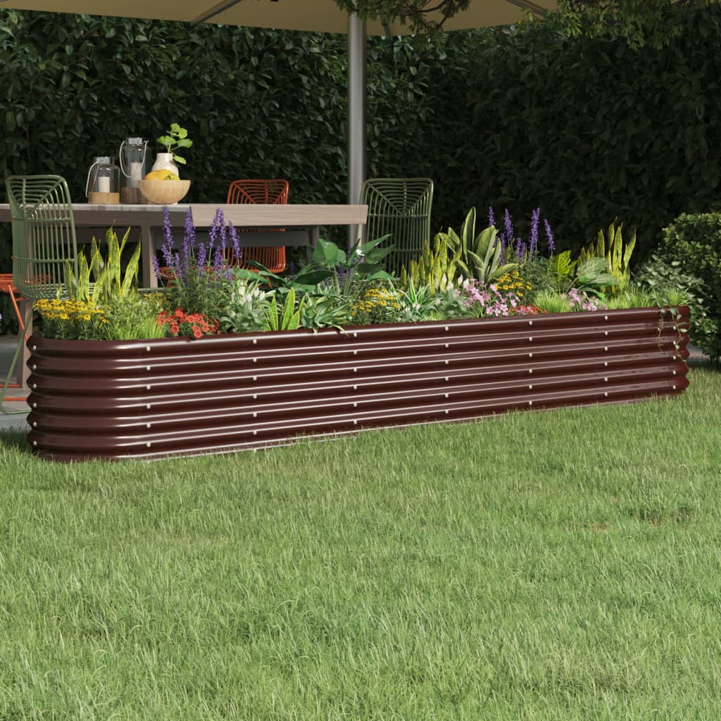 Letto Giardino Acciaio Zincato 260x40x36cm Marrone