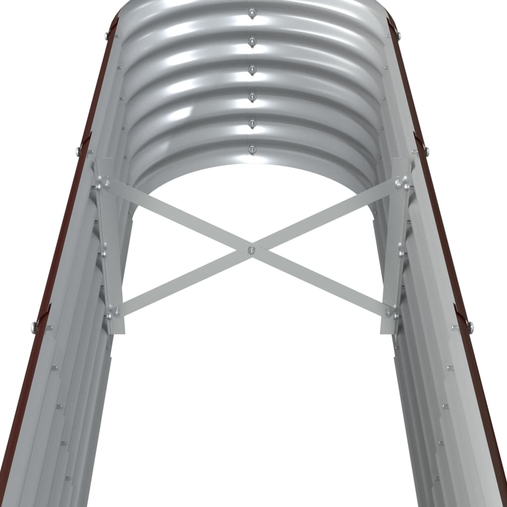Letto Giardino Acciaio Zincato 260x40x36cm Marrone
