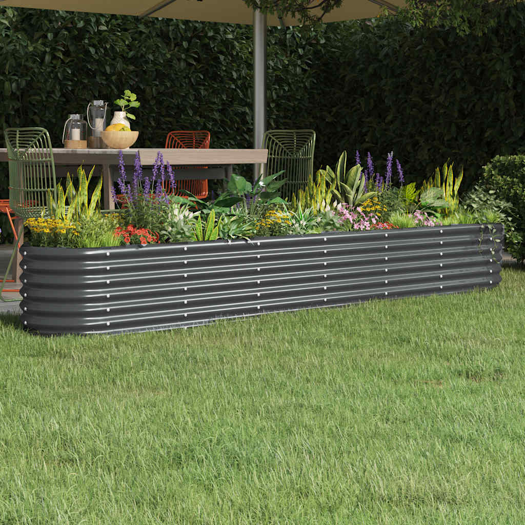 Letto da Giardino in Acciaio Zincato 260x40x36 cm Antracite