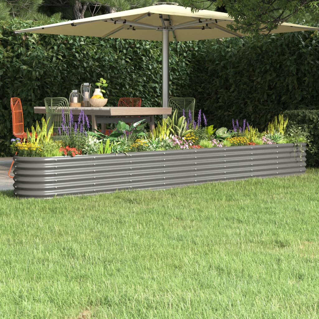 Letto Giardino Acciaio Zincato 332x40x36 cm Grigio
