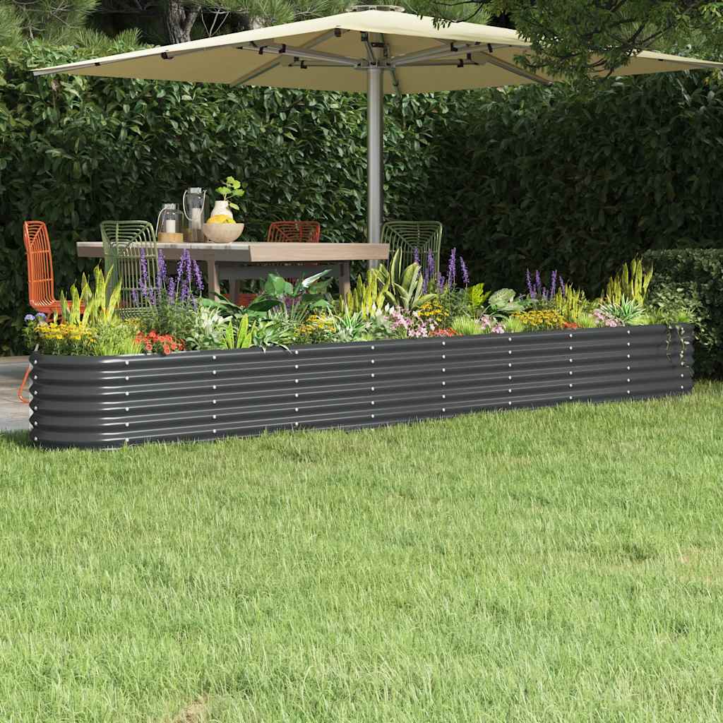 Letto da Giardino in Acciaio Zincato 332x40x36 cm Antracite