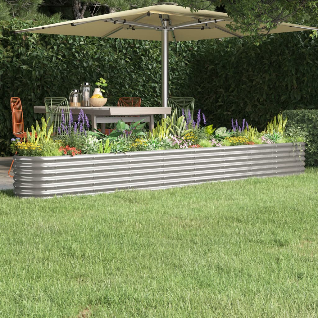 Letto Giardino Acciaio Zincato 332x40x36cm Argento