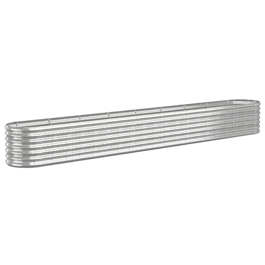 Letto Giardino Acciaio Zincato 332x40x36cm Argento