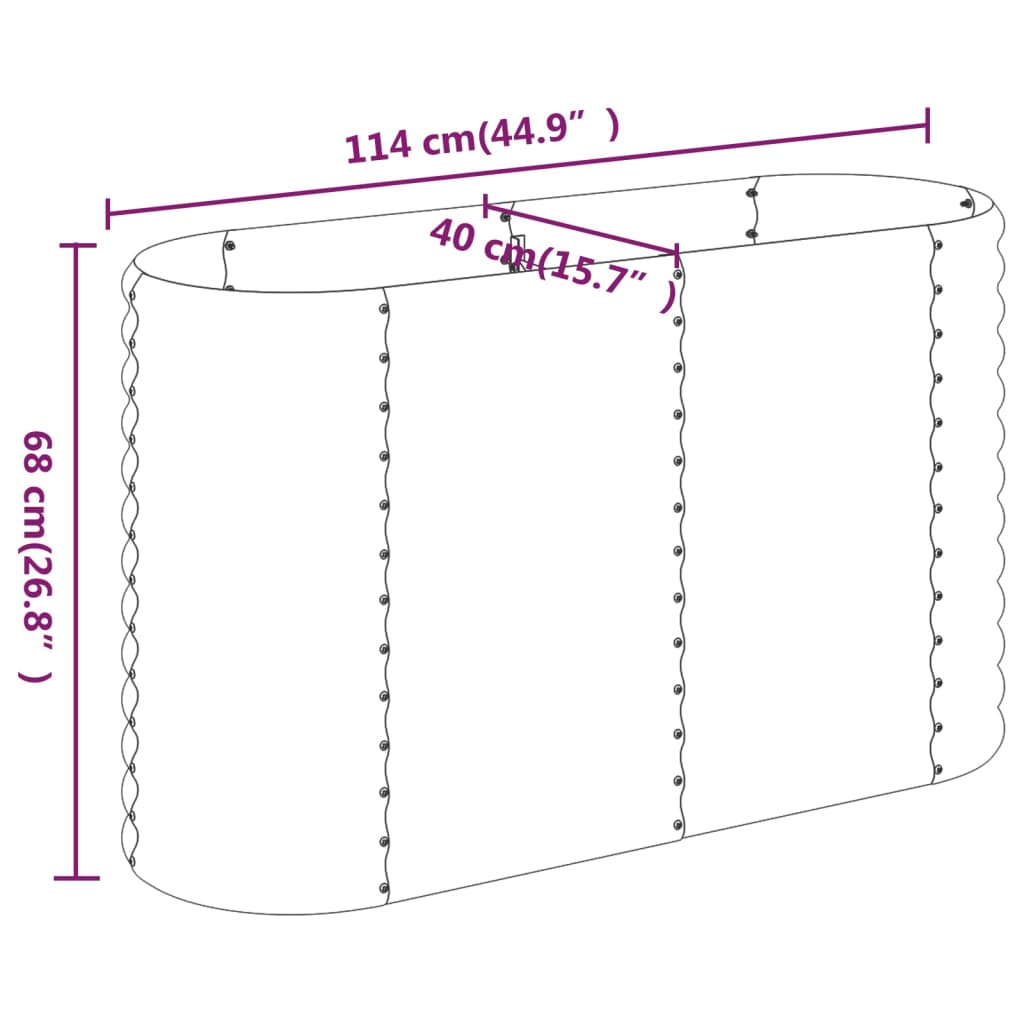Letto Giardino Acciaio Zincato 114x40x68cm Marrone