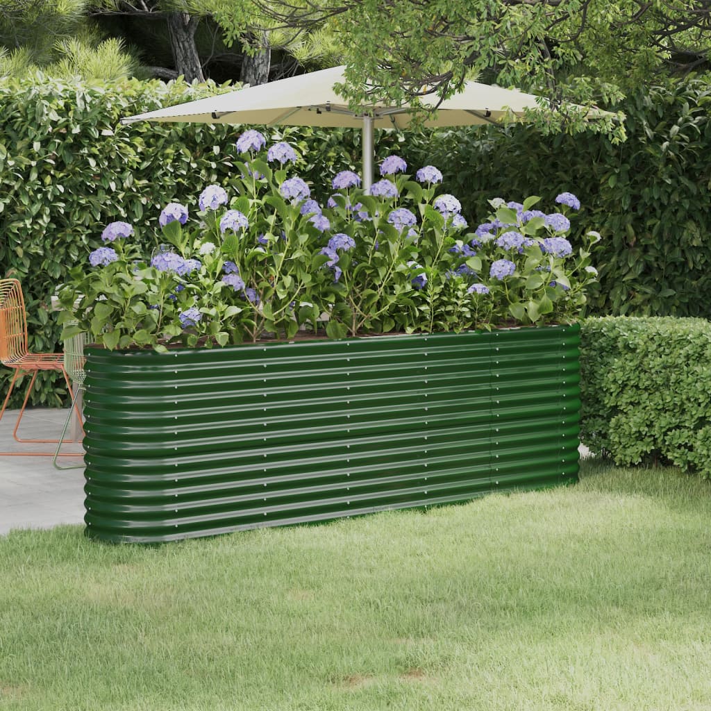Letto Giardino Acciaio Zincato 224x40x68 cm Verde