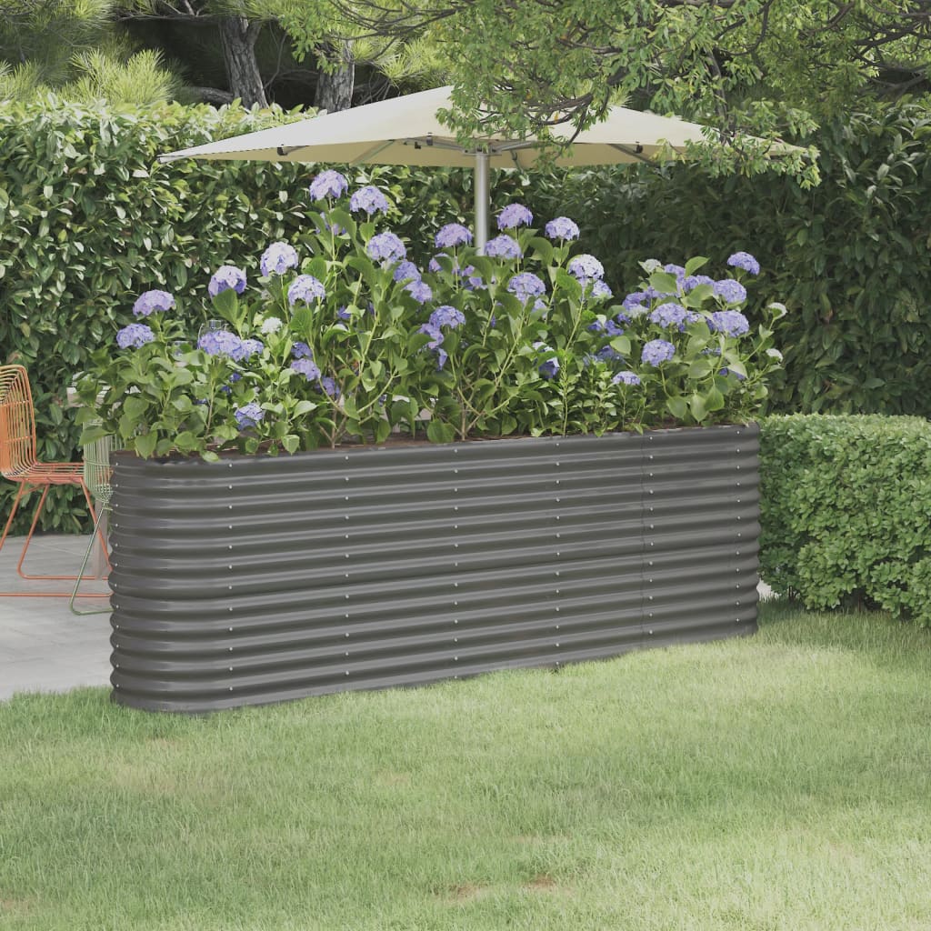 Letto Giardino Acciaio Zincato 224x40x68 cm Grigio