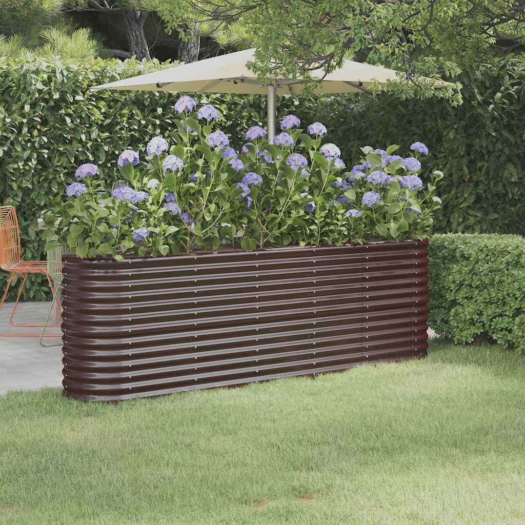 Letto Giardino Acciaio Zincato 224x40x68cm Marrone