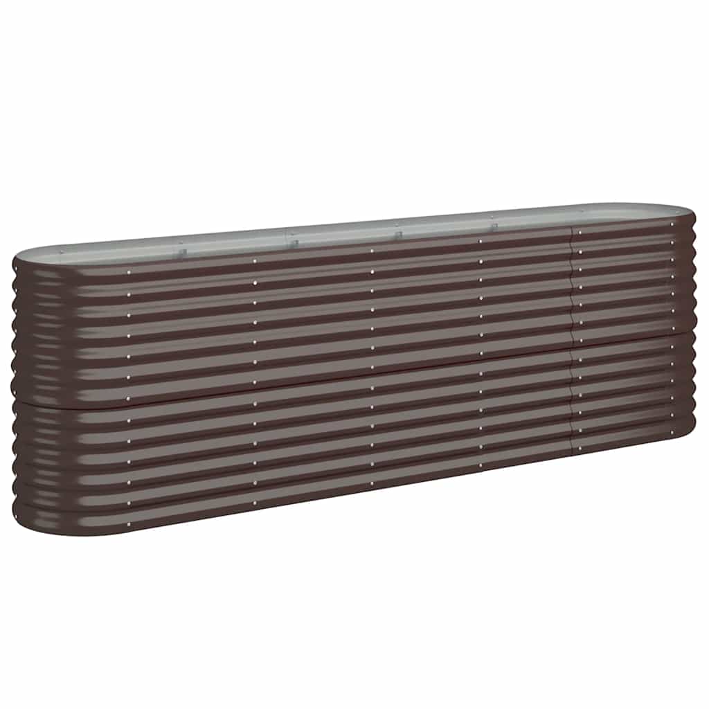 Letto Giardino Acciaio Zincato 224x40x68cm Marrone