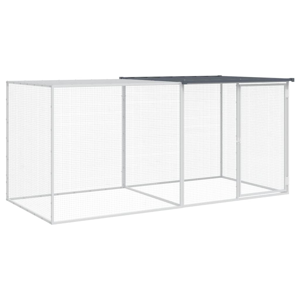 Gabbia per polli con tetto antracite 203x98x90 cm in acciaio zincato