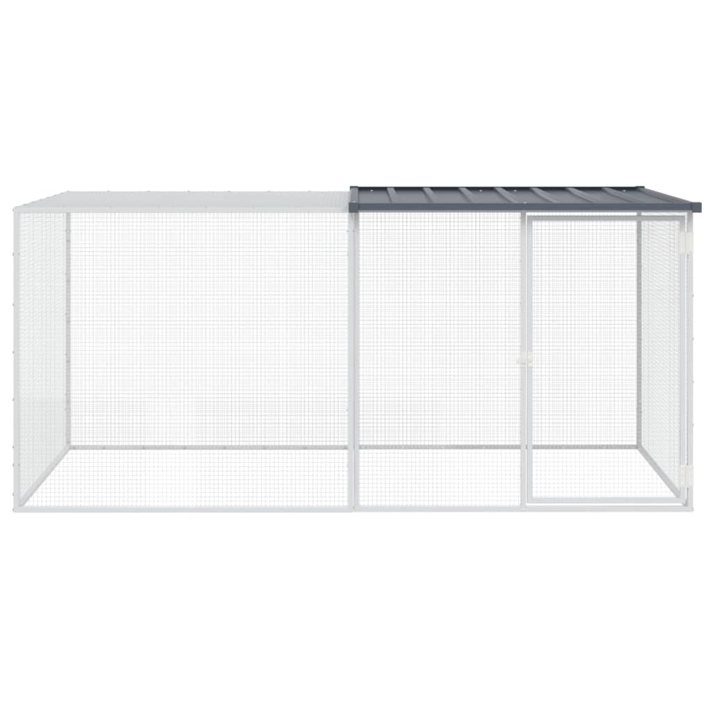 Gabbia per polli con tetto antracite 203x98x90 cm in acciaio zincato