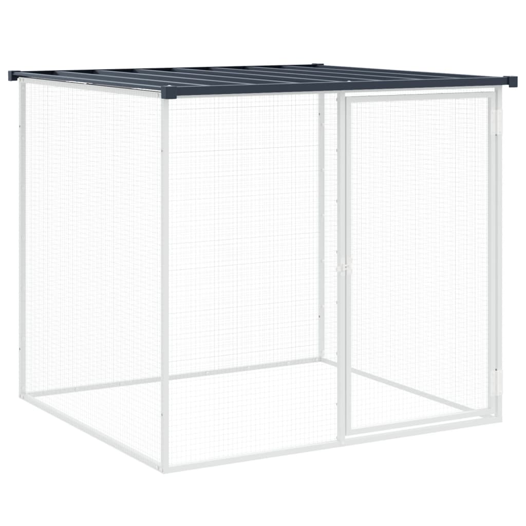Gabbia per polli con tetto antracite 203x98x90 cm in acciaio zincato