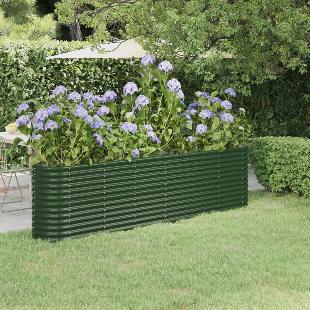 Letto Giardino Acciaio Zincato 260x40x68 cm Verde