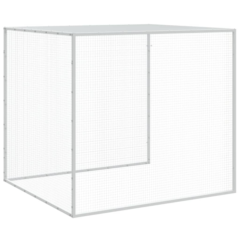 Gabbia Polli con Tetto Antracite 403x98x90 cm Acciaio Zincato