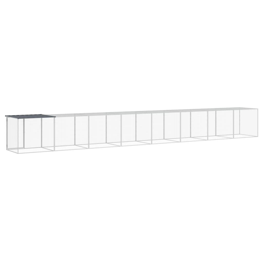Gabbia Polli con Tetto Antracite 803x98x90 cm Acciaio Zincato