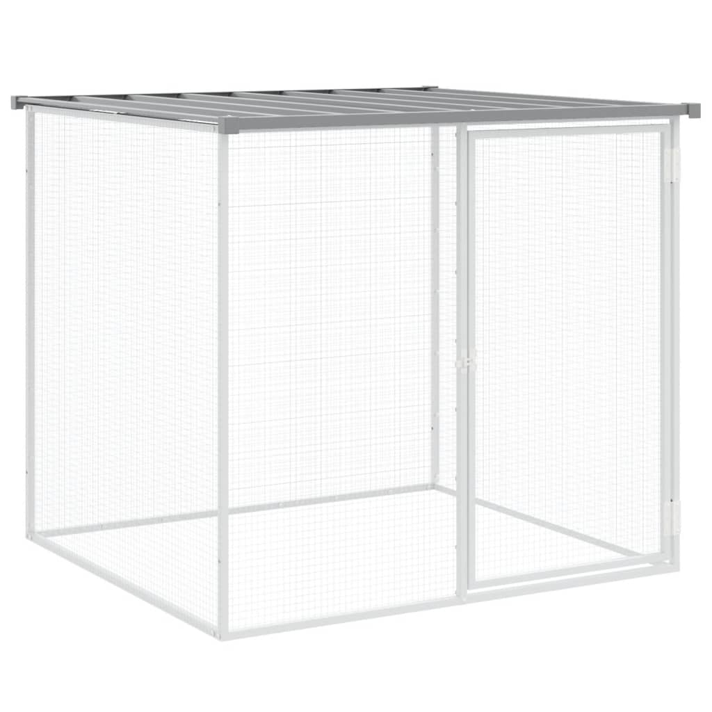 Gabbia Polli Tetto Grigio Chiaro 403x98x90 cm Acciaio Zincato