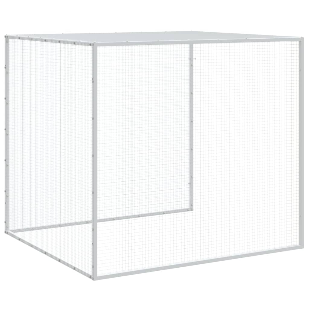 Gabbia Polli Tetto Grigio Chiaro 603x98x90 cm Acciaio Zincato