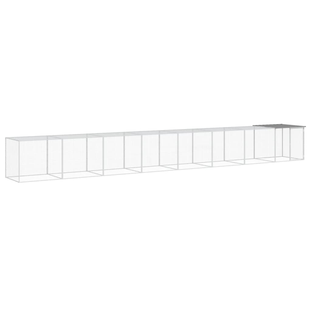 Gabbia Polli Tetto Grigio Chiaro 803x98x90 cm Acciaio Zincato