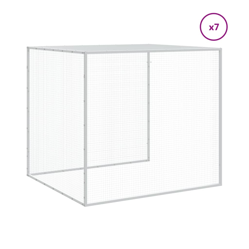 Gabbia Polli Tetto Grigio Chiaro 803x98x90 cm Acciaio Zincato