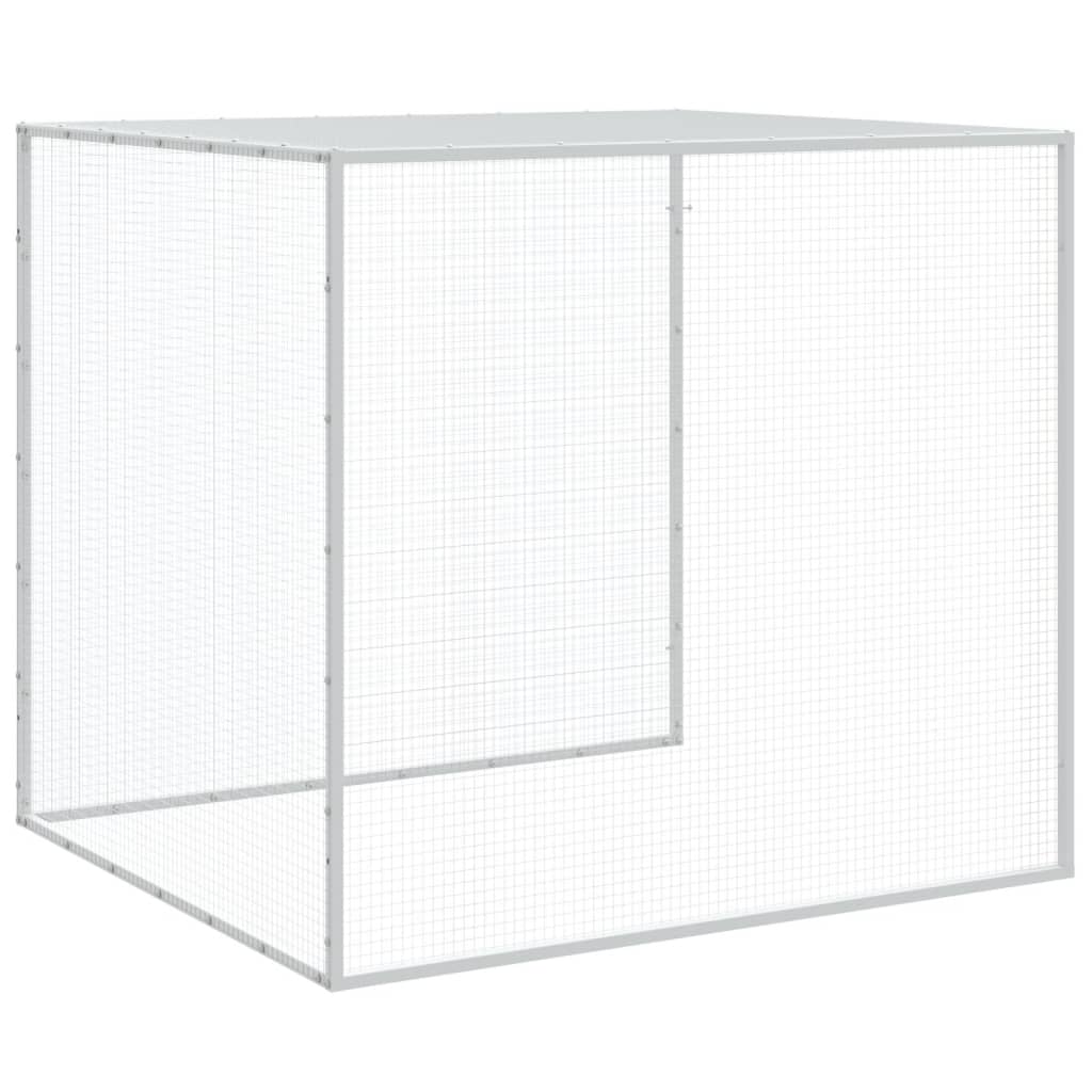 Gabbia Polli Tetto Grigio Chiaro 803x98x90 cm Acciaio Zincato
