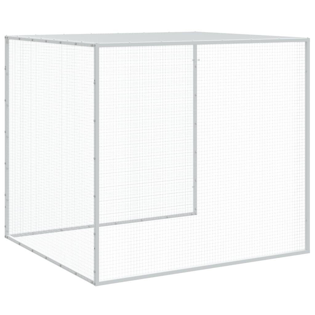 Gabbia Polli Tetto Grigio Chiaro 1003x98x90 cm Acciaio Zincato