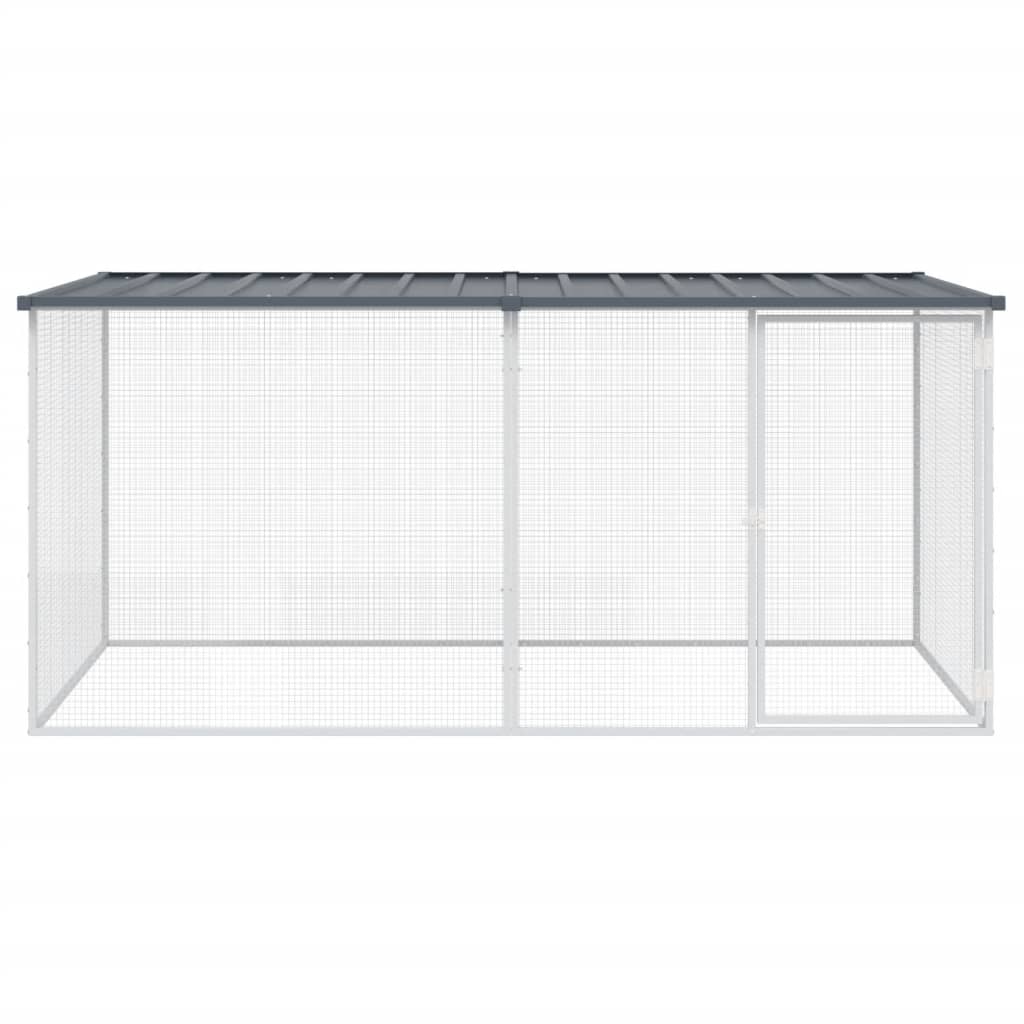 Gabbia per polli con tetto antracite 203x98x90 cm in acciaio zincato